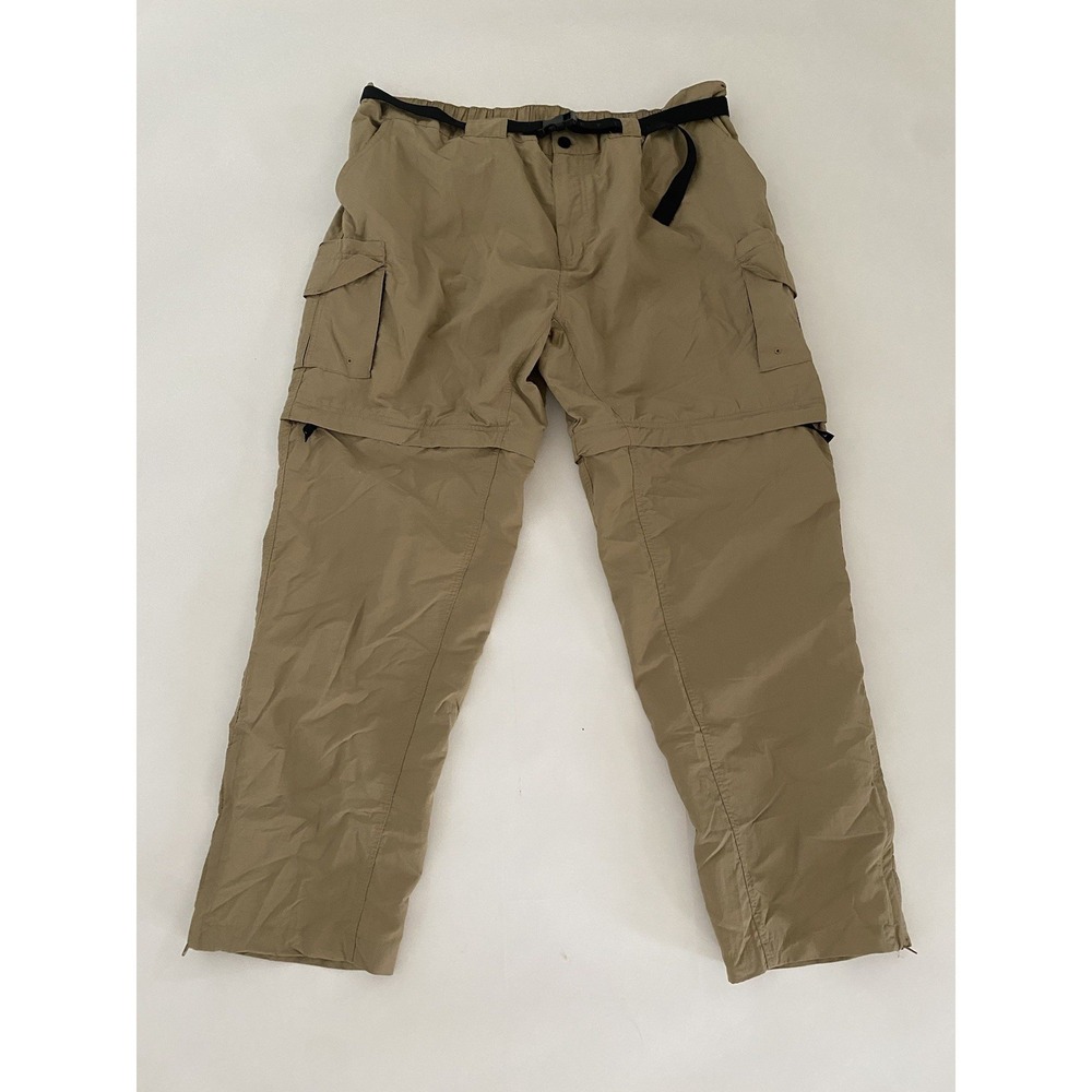 Magellan Outdoors FISH GEAR Convertible Pants 3XL Water Repellent Tan Pockets